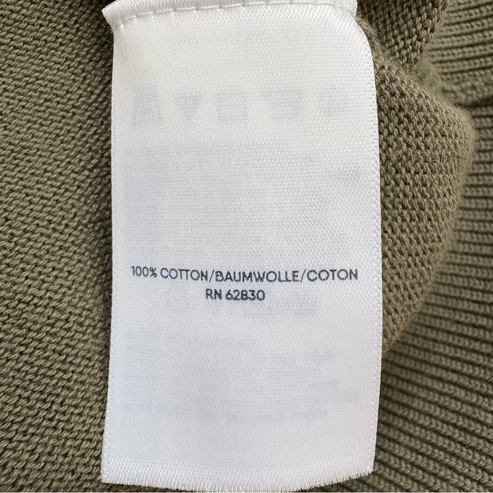 LANDS END 100% Cotton V Neck Sweater Olive Green Mens Medium Tall - Picture 5 of 8